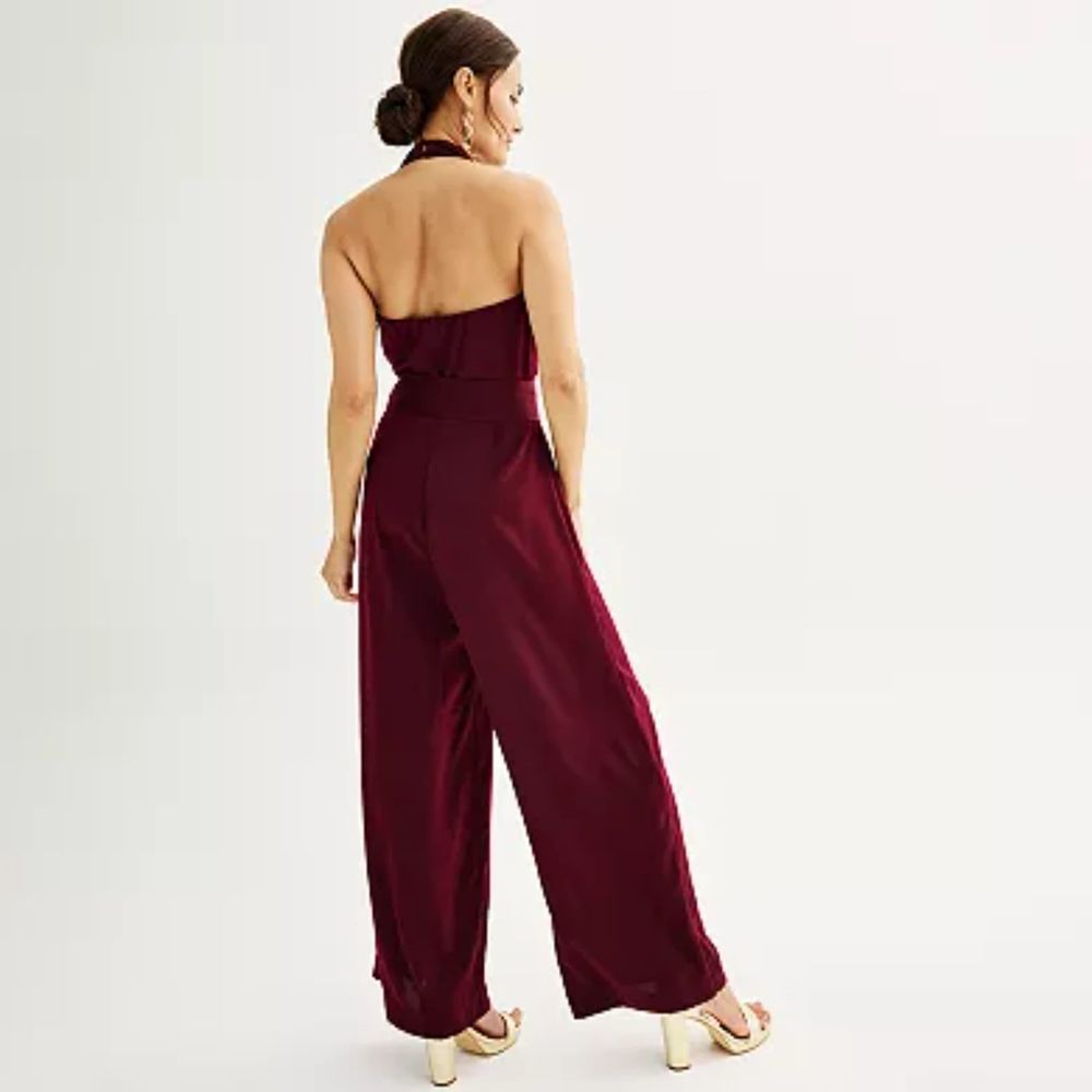 Nine West Burgundy Wide Leg Jumpsuit - Picture 2 of 6